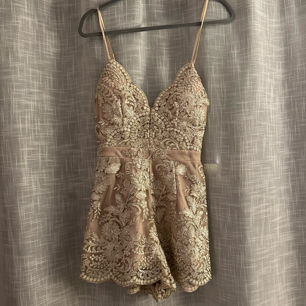 Gold Beaded Romper